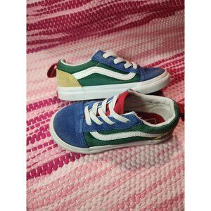 Vans Old Skool Elastic Lace Color Block Sneakers Size Toddler 9